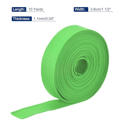 Image of MECCANIXITY Lightweight Polypropylene Webbing Strap 1.5 inch 10 Yard Backpack Strapping Band Light Green for Outdoor Luggage Cargo Straps