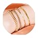 Maisinge 4 Pack Plated 18K Gold Link Bracelets for Women Gold Bracelet Stack Layered Chunky Chain Bracelet Mother's Day Valentine's Day Christmas Jewelry Gifts