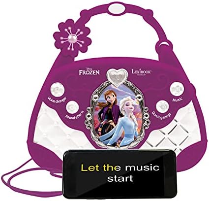 LEXIBOOK K102FZ Disney Frozen Elsa Musical Speaker with Microphone, Voice Changer, Demo Songs, MP3 Plug, Purple/Blue