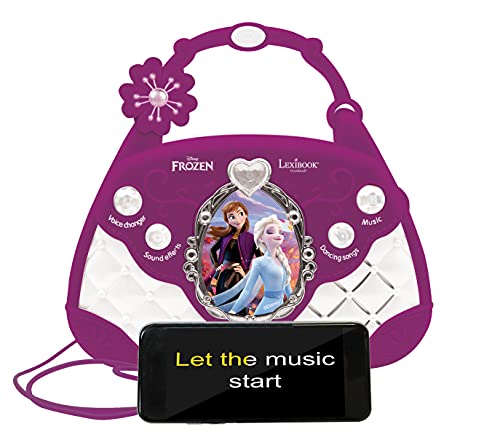 Lexibook, Frozen, Borsa Per Karaoke Con Microfono, Cambiavoce, Canzoni Demo, Effetti Luce, Microfono Incluso, Ingresso Aux-In, Viola, K102FZ - 3