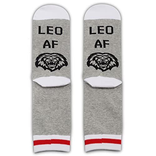G2TUP 2 Pairs Leo AF Socks Horoscope Lover Gift Zodiac Sign Horoscope Birthday Socks Astrology Lover Gift2