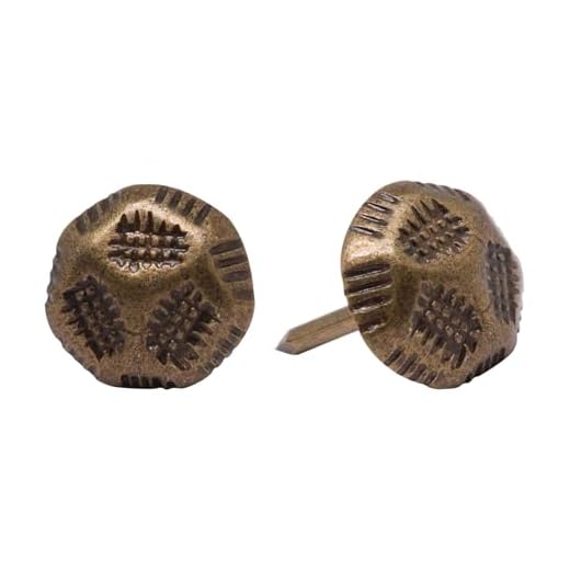 SWZHAI Upholstery Tacks for Furniture 7/16 Inch, Furniture Tacks for Upholstery Vintage Decorative Nails Metal Upholstery Nails for Wood Bronze Thumb Tacks for Furniture Sofa 11x17mm, 120Pcs