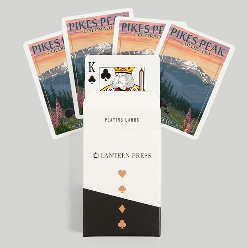Lantern Press Pikes Peak Colorado naipes poker 52 cartas miniatura 6