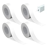 HMCEY 4 Rotolo di Nastro per Etichette Bianche 15 mm X 4 m,Etichette Adesive Termiche Impermeabili,Nastro Adesivo per Etichettatrice,Etichetta Termica,Rotolo Carta per Stampante,Label Tape per Scuola