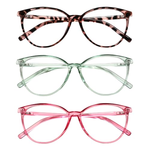Image of Blue Light Blocking Glasses for Women Men Round Cat Eye Demi /Green /Red