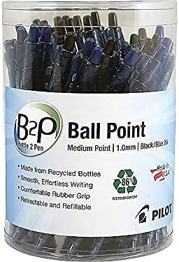 Miniatura 2 de Pilot B2p Bottle-2-Pen - Bolígrafo reciclado, retráctil, mediano de 0.039 in, colores surtidos de tinta y barril, 36 unidades