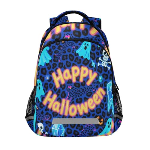 Sac à dos d'Halloween en maille enfant bleu pour la chasse aux bonbons