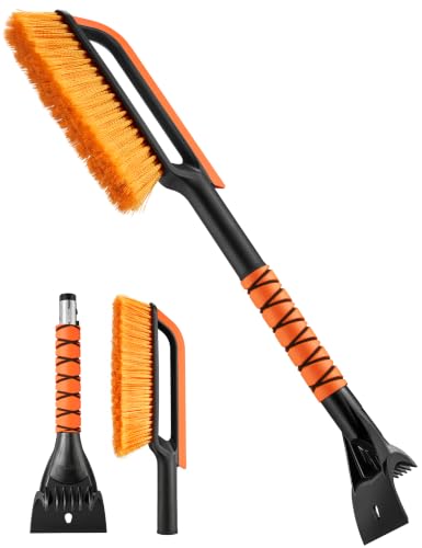 AstroAI 27" Snow Brush and Ice Scrapers for Car Windshield, Snow Removal | Silicone Squeegee, Detachable, Scratch-Free, Aluminum Cleaner & Ice Remover, Winter Accessories for Auto Cars, SUVs, Trucks - image 1