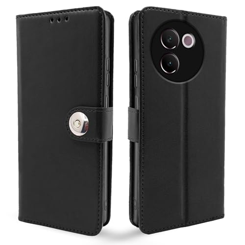 Pikkme Vivo V30e 5G Flip Cover Leather Finish | Inside TPU with Card Pockets | Wallet Stand and Shock Proof | Complete Protection Button Flip Case (Black) (B0D2K7LWK4) Amazon Price History, Amazon Price Tracker