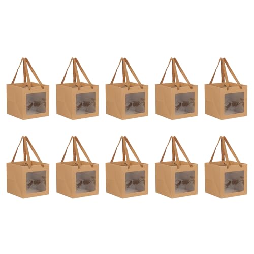 Sacs-cadeaux carrés kraft brun clair pochette emballage fête