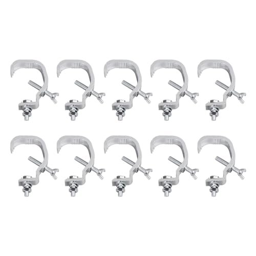 Abrazaderas de Luz de Escenario, Aleación de Aluminio, Gancho Tipo C, 30-52mm, para Iluminación DJ, Luces Par, Focos, 10 Unidades