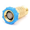 RV Hi-Flow Water Pressure Regulator 50-55 psi, 3/4 Inch Thread Lead-Free Brass Inline Water Pressure Reducer for Camper, Trailer, RV Plumbing System
