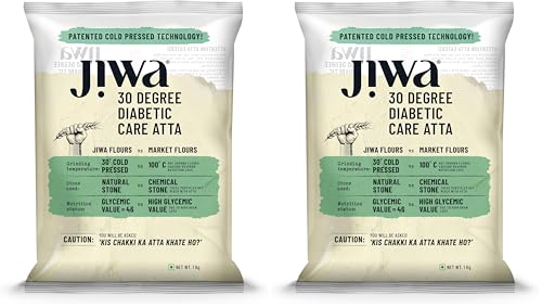 Image of Jiwa Cold Milled Sugar Control Flour / Atta| Soft Fluffy Rotis | Chakki Ground Multigrain Flour | Low GI | Wholegrain Flour | 100% Natural Ingredients | Suitable for Diabetics & Pre Diabetics | 1 kg Pack