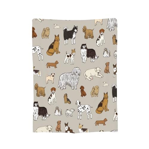 Ksajwzf Flanelldecke mit Hundemotiv, ultraweich, warm, für alle Jahreszeiten, dekorative Fleece-Decken für Reisen, Bett, Stuhl, Auto, Sofa, Couch, Schlafzimmer, 101,6 x 127,7 cm