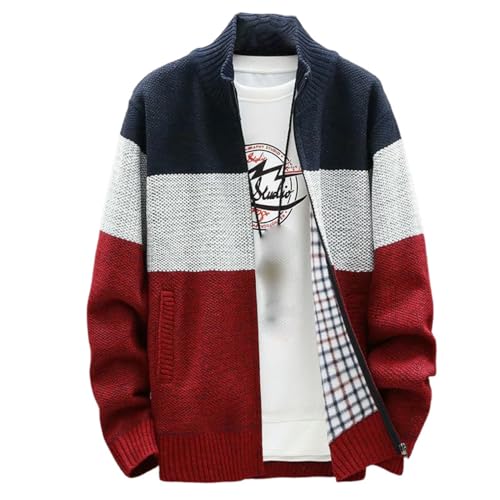 Suéter de punto con cremallera abrigo forro polar hombre ropa coreana
