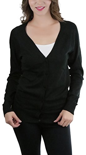 Image of ToBeInStyle Women's Long Sleeve Button Down V-Neck Cardigan