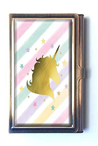 jkfgweeryhrt Einhorn Custom Tragbare Business Bank Name Card Case Halter Box Tasche Kreditkarte ID Geldbörse Cover