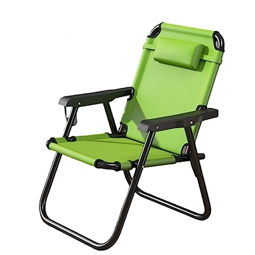 Bekväm Campingstol Fällbar Hopfällbar Stol Lastbar Upp Till 150 Kg Lättviktsfiskestol Med Hög Rygg För Utomhusbruk, Trädgård, Festival,Green-L