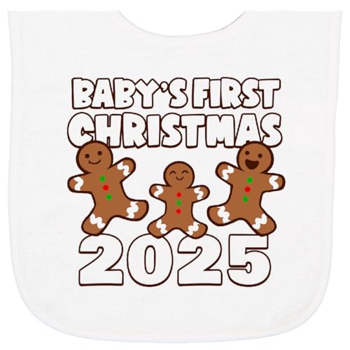 inktastic Baby's First Christmas Cookies 2025 Baby Terry Cloth Bib