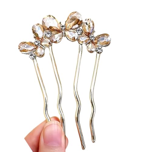 Metal Pearls Rhinestoned Hair Pin Comfortable Hair Stick for Thick Hairs Secure Bun Hold for Parties Banquets Women Multipurpose