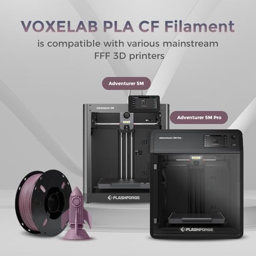 Image of VOXELAB Carbon Fiber PLA 3D Printer Filament, PLA Carbon Fiber Filament 1.75mm 1KG (2.2 LBS) 1 Spool, 3D Printing Material, Dimensional Accuracy + /- 0.02 mm, PLA CF Dusty Pink