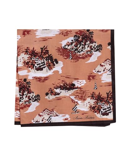 [Brooks Brothers] [ブルックスブラザーズ] コットン アイランドプリント ハンカチ 330002013 オレンジ ONE SIZE