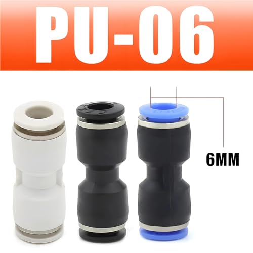 Conector neumático recto PU 6mm para manguera de gas 3