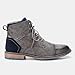 Men's Colorblock Leather Lace-Up Chuka Boots Retro Pointed Toe Low Heel Comfortable Non-Slip Casual Fashion Ankle Boots For Business Office Formal Occasions Daily Trip Driving Dating Party Activities (grey,12)