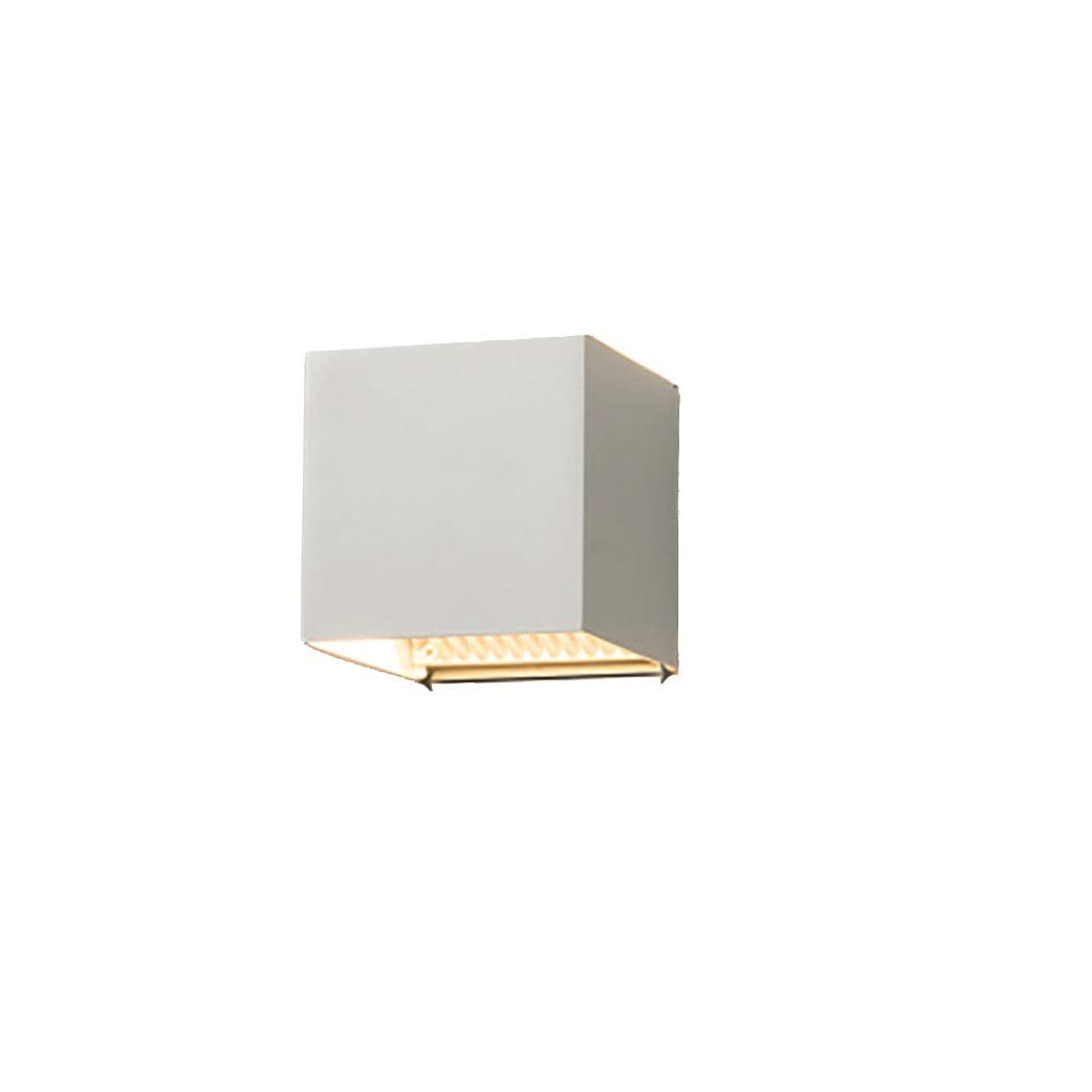 HynJGih Wall lamp LED Bedroom Living Room Outdoor Aisle Waterproof Square dimming Hotel Indoor Bedside Corridor lamp(White,A)