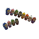 Hohopeti 12 Stück Teiliges Bunte Holz Matroschka Schlüsselanhänger Anhänger mit Russischer Puppenmalerei Leichter Holz dekoanhänger für Schlüssel Taschen Rucksack Praktisches Geschenk