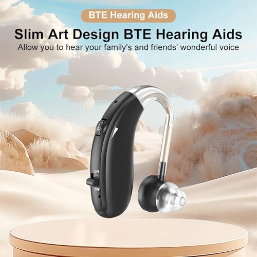 Image of Fastwell F27 Rechargeable Hearing Aids for Adults with Hearing Loss, 360 Degree Rotation Ear Hook, Digital Noise Reduction Ear Machine, Single Ear (Black) 1-Year Warranty