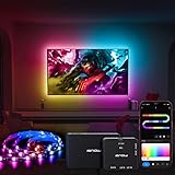 Immersion LED Streifen mit TGS Sync Box HDMI 2.0, RGBIC Strip, TV Hintergrundbeleuchtung für 55-65 inch TV , Unterstützt 4K 60HZ Dolby-Sound, App Control, Funktioniert mit Alexa