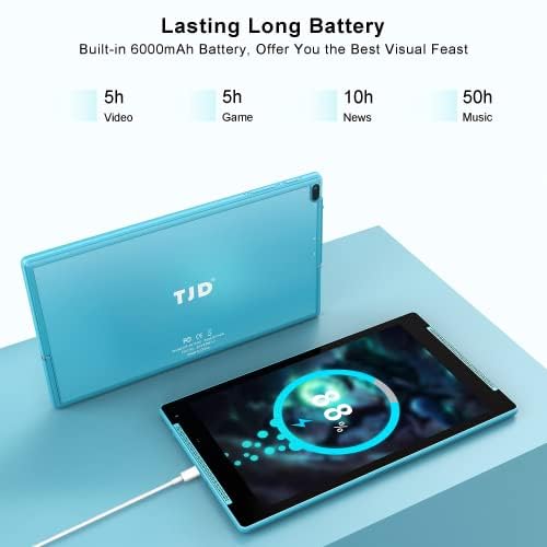 Tjd 10.1 Inch Tablet,Android Tablets,2Gb Ram 32Gb Rom, Quad Core Processor, Hd Ips Screen, 2.0Mp Front+5.0Mp Rear Camera,Google Tablet, Wi-Fi, Bluetooth, Mt-1011Qu, Blue #TOP3