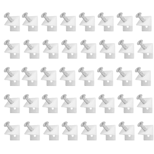 40 peças cunhas de reparação suporte fixação, unhas estabilizadores de branco traseiro plano estabilizadores com parafusos, unhas de fundo gaveta de plástico