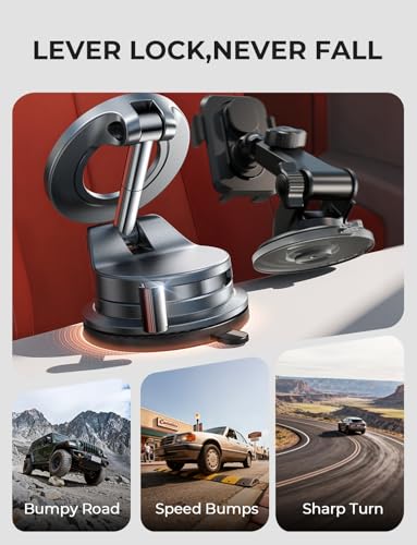 Image of LISEN 2 Pack for Magsafe Car Mount, Magnetic Phone Holder for Car, Strong Magnetic Car Phone Mount, 89 LBS Suction Phone Mount Vacuum, Dashboard Gifts Phone Holders for Your Car Mount for iPhone 17 | Automotive Dashboards
