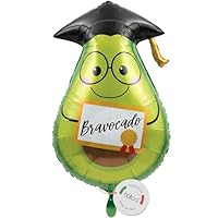 balloa Folienballon XXL Bravocado Abschluss, Helium Ballon bestandene Prüfung Deko, Luftballon Geschenk zum Abschluss, Partydeko Abschlussfeier, Abi, Studium, Ausbildung, Glückwunschballon, 62cm