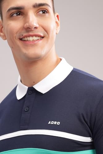 Image of ADRO Men's 100% Cotton Regular Fit Polo T-Shirt