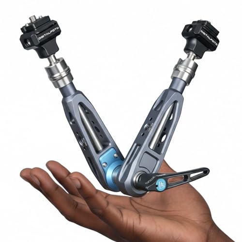 DF DIGITALFOTO - Braccio magico con attacco F22 a sgancio rapido, elegante braccio magico con vite filettata da 1/4" 3/8", teste a sfera a 360° per monitor, flash, luce, gabbia per fotocamera