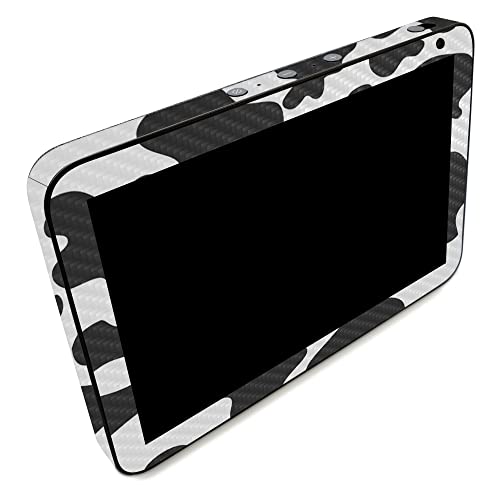 Image of MightySkins Carbon Fiber Skin Compatible with Amazon Echo Show 8 (Gen 2) - Cow Print | Protective, Durable Textured Carbon Fiber Finish | Easy to Apply | Made in The USA