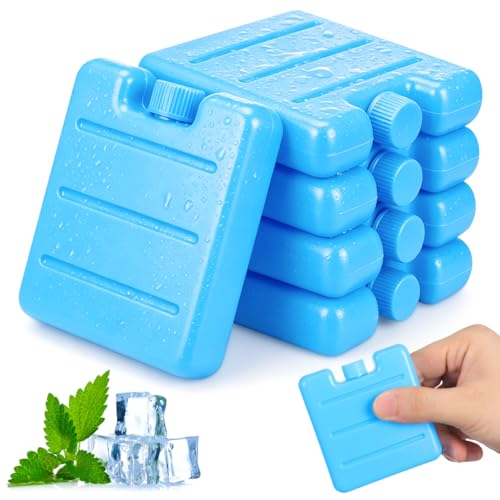 Image of Housoutil 100ml Reusable Ice Packs for Lunch Box, 8PCS Freezer Ice Blocks, Cooler Freezer Blocks Pack for Lunch Boxes, Camping, Picnics, Beach, Fishing, Outdoor Sports, Air Conditioner Coolers
