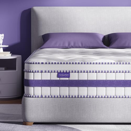 Naiveer Double Mattress in A Box, 12 Inch Full Mattress Cooling Gel Memory Foam with CertiPUR-US Certified, Hybrid Full Size with Pocket Springs for Motion Isolation & Pressure Relief-Purple