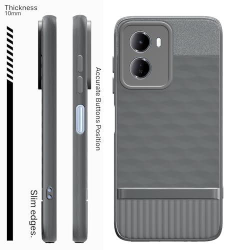 Image of Pikkme Back Cover for Redmi 15A 5G Camera Protection 3D Hexa Cube Design Silicone Protective Bumper Case (Grey)