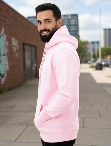 Image of BAGHADBILLO Men's & Women's Cotton Sweatshirt Hoodies with Pockets Solid Pattern Long Sleeves Hooded Neck Regular Fit and Standard Length