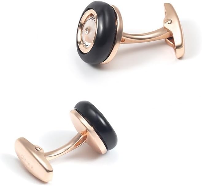 Rose Gold Electroplated Round Copper Cufflinks Men's Business Suit Cuff Nails