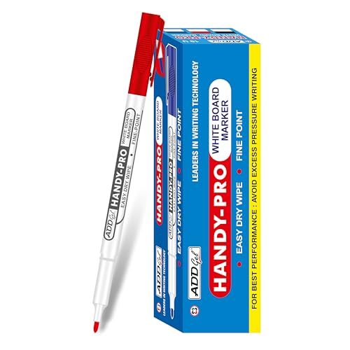 Image of ADD Gel HANDY-PRO WHITEBOARD MARKER Bold PACK OF 10 MARKERS (Red)