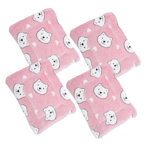 BESPORTBLE 4個 モルモットブランケット 落ち着く犬用ベッド ハムスター 猫毛布 モルモットケージライナー 暖かいケージパッド 再利用可能な毛布 ペット用就寝マット ペット毛布 敷布団