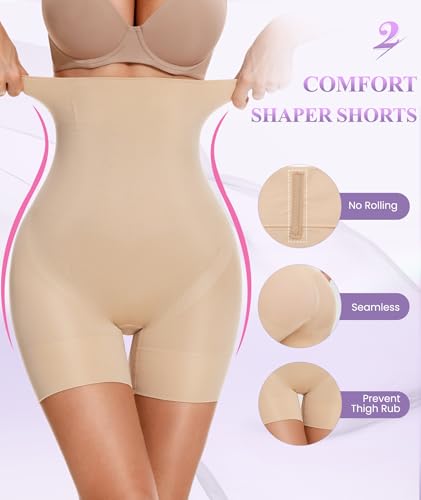 YADIFEN Shapewear Shorts for Women Tummy Control, Seamless Body Shaper High Waisted Butt Lifter Shorts Under Dresses4