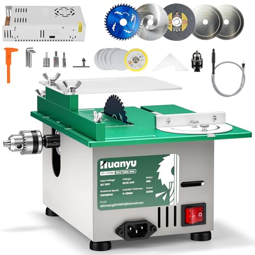 Huanyu Mini Table Saw 300W 1.14IN Cut Depth Portable Precision