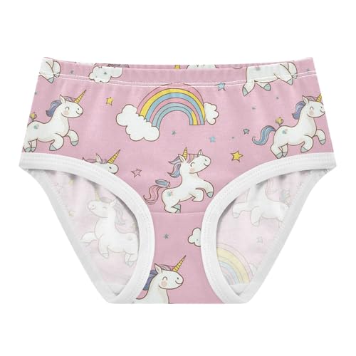 Wusikd Cute Unicorns Girls' Underwear Cotton Rainbows Pink Girls Briefs Soft Toddler Underwear 2T