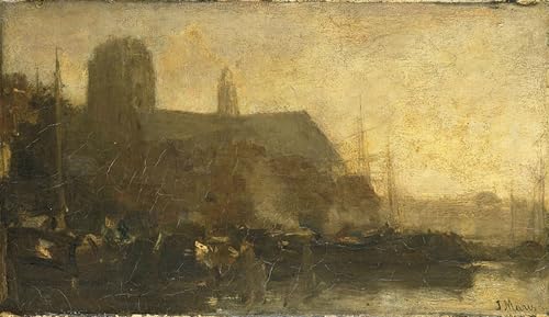 Impresion de lienzo nel porto di Dordrecht obra de Jacob Henricus Maris arte de pared premium 60x90
